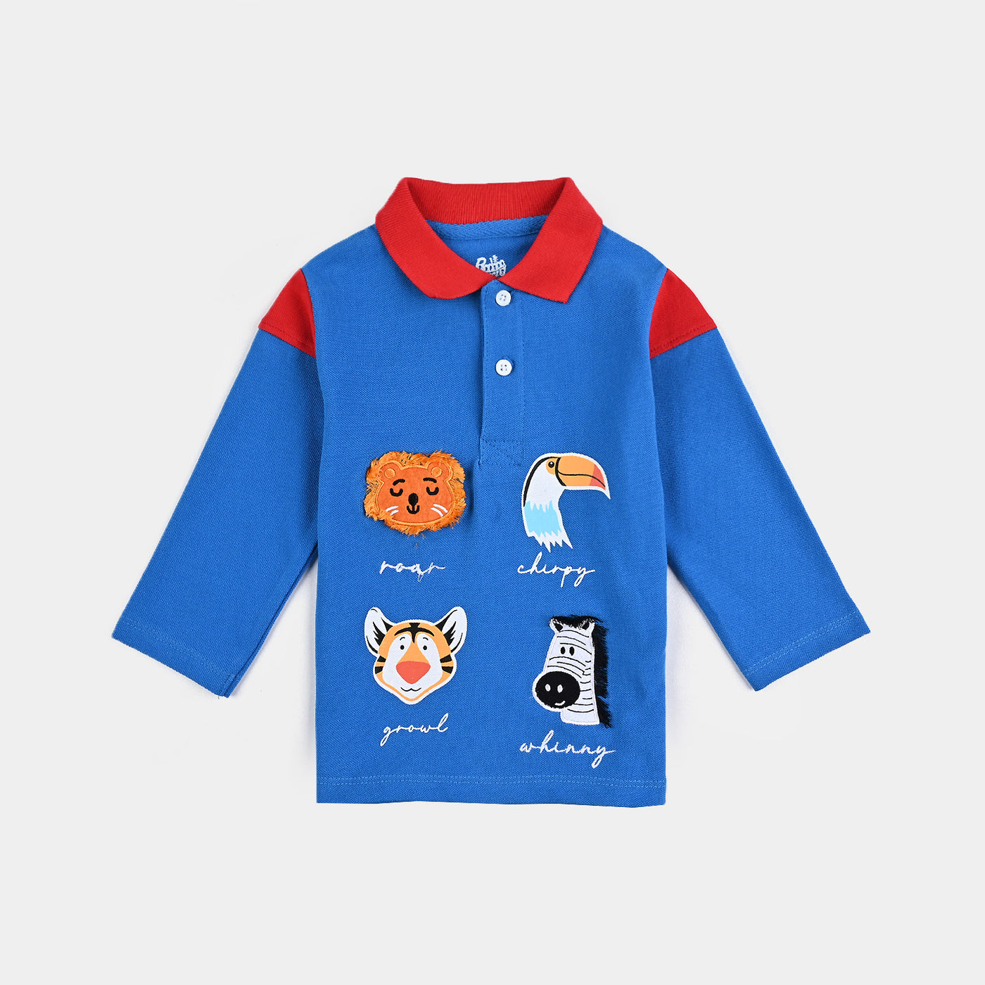 Infant Boys Cotton PK Polo Animals-Blue