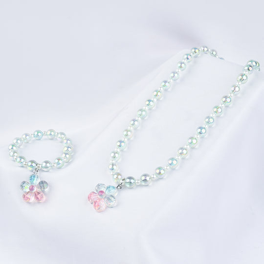 GIRLS ELEGANT BEADED NECKLACE & BRACELET