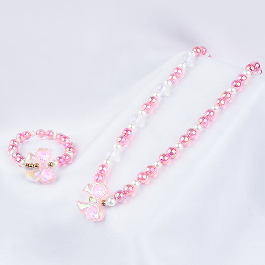 GIRLS ELEGANT BEADED NECKLACE & BRACELET