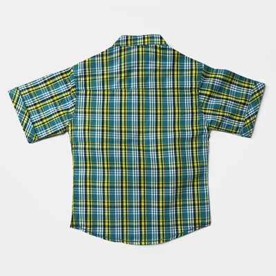 Infant Boys Yarn Dyed Basic Casual Shirt (Cool Bro)-Green