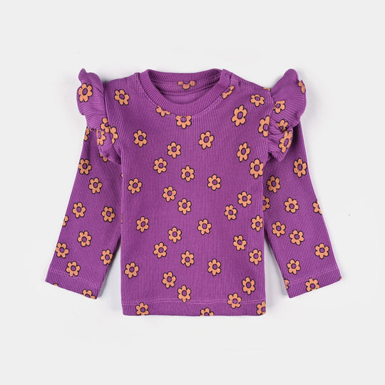 Infant Girls Cotton Jersey T-Shirt Flowers