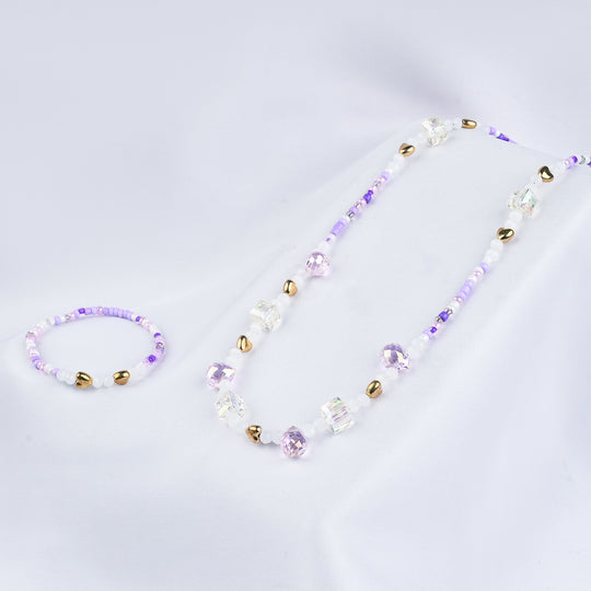 GIRLS ELEGANT BEADED NECKLACE & BRACELET