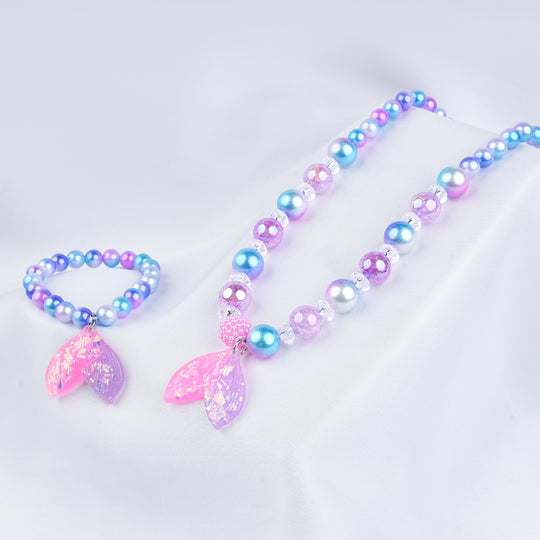 GIRLS ELEGANT BEADED NECKLACE & BRACELET