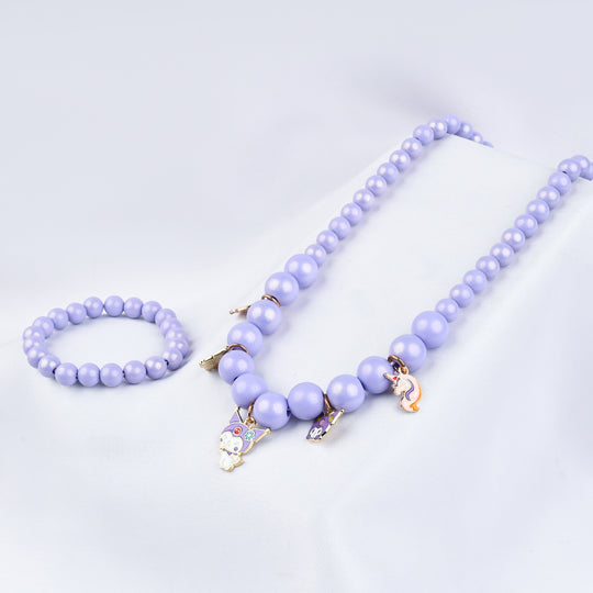GIRLS ELEGANT BEADED NECKLACE & BRACELET