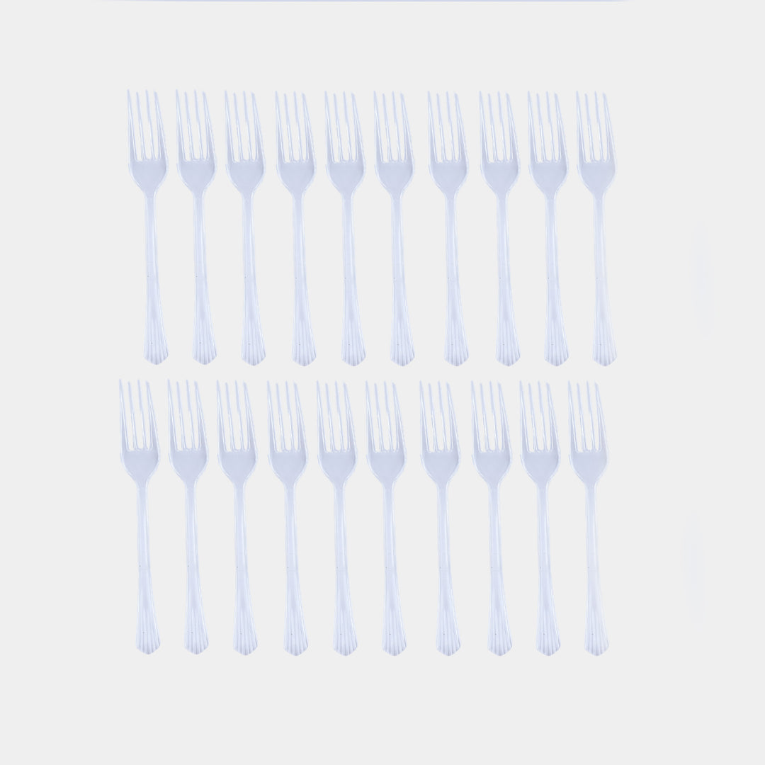 Transparent Disposable Plastic Forks (20-Piece Pack)