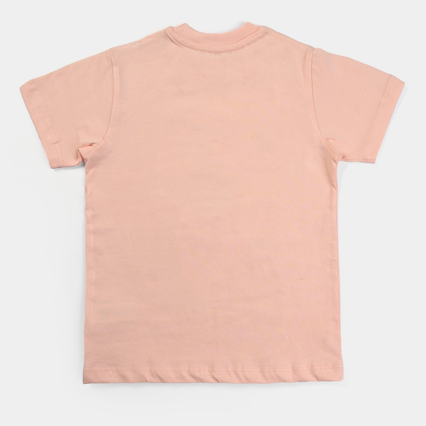 Girls Cotton Jersey T-Shirt H/S Think Happy-Peach