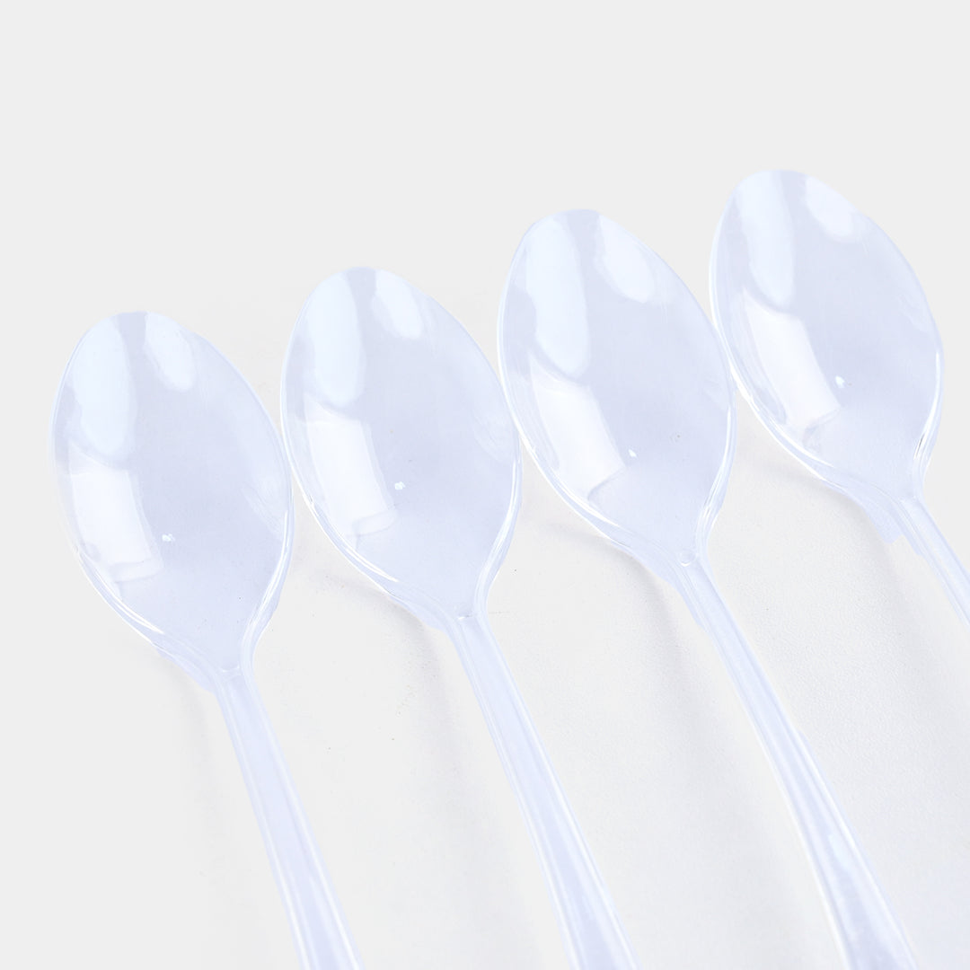Transparent Disposable Plastic Table Spoons (20-Piece Pack)