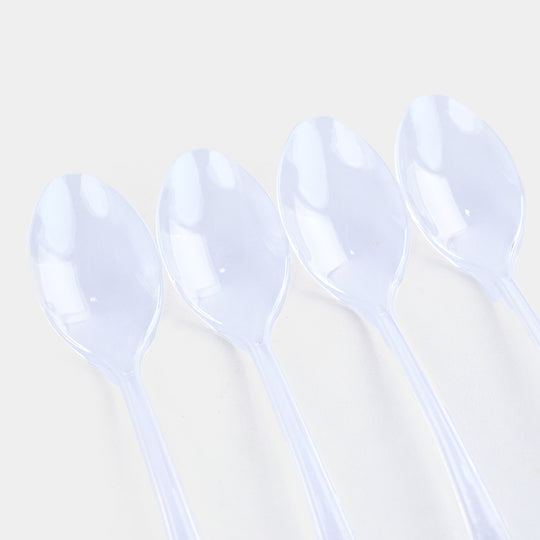 Transparent Disposable Plastic Table Spoons (20-Piece Pack)