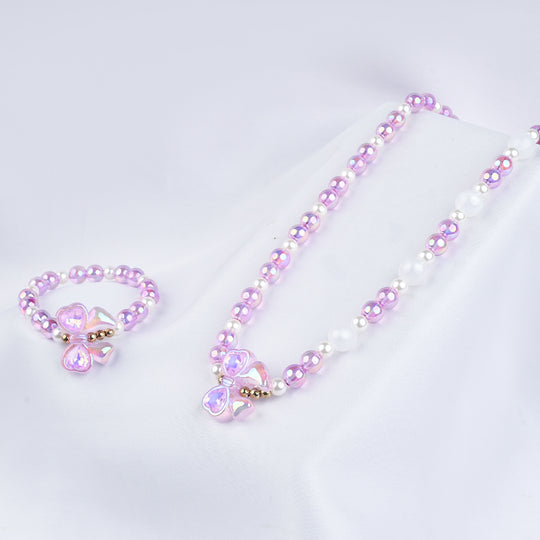 GIRLS ELEGANT BEADED NECKLACE & BRACELET
