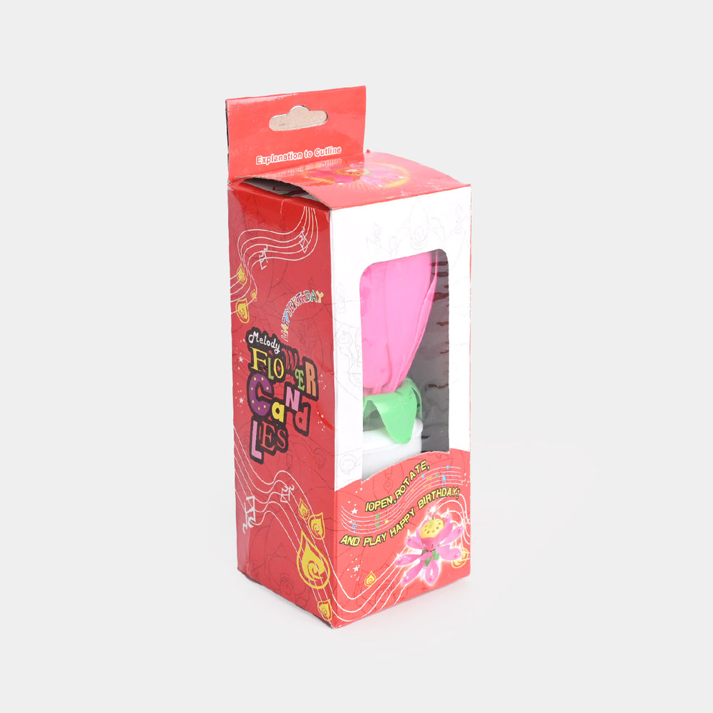 Musical Birthday Candle Flower - Pink