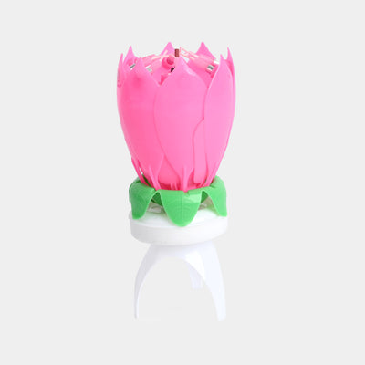 Musical Birthday Candle Flower - Pink