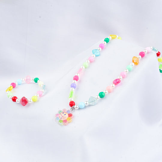 GIRLS ELEGANT BEADED NECKLACE & BRACELET