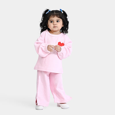 Infant Girls Jacquard Knitted Suit Prism Heart-LT.Pink