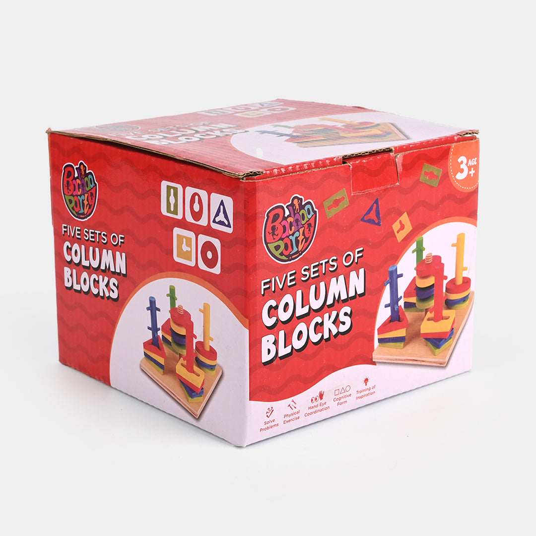 Five Sets of Column Blocks – Educational Wooden Shape