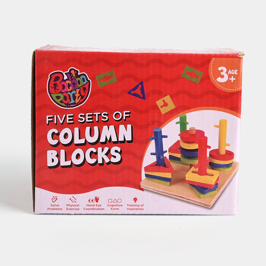 Five Sets of Column Blocks – Educational Wooden Shape