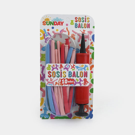 10-Piece Balloon Modeling Kit with Hand Pump