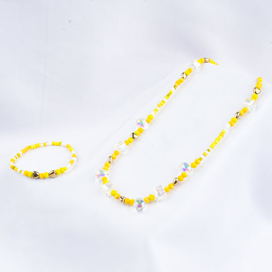 GIRLS ELEGANT BEADED NECKLACE & BRACELET
