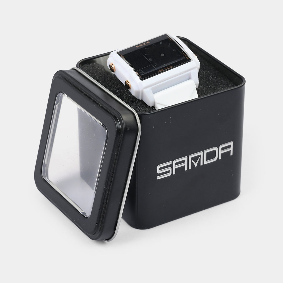 Square Dual-Display Wrist Watch