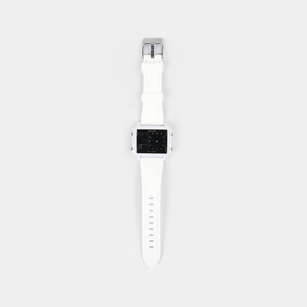 Square Dual-Display Wrist Watch