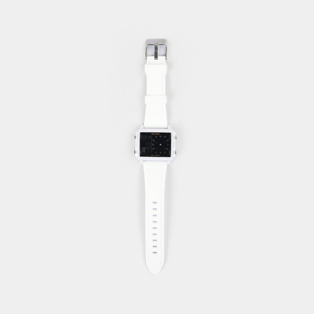 Square Dual-Display Wrist Watch