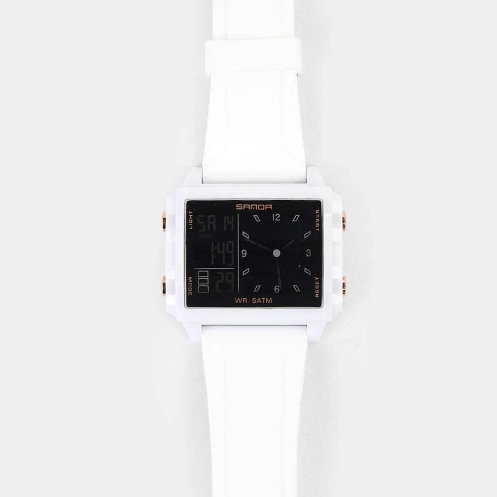 Square Dual-Display Wrist Watch