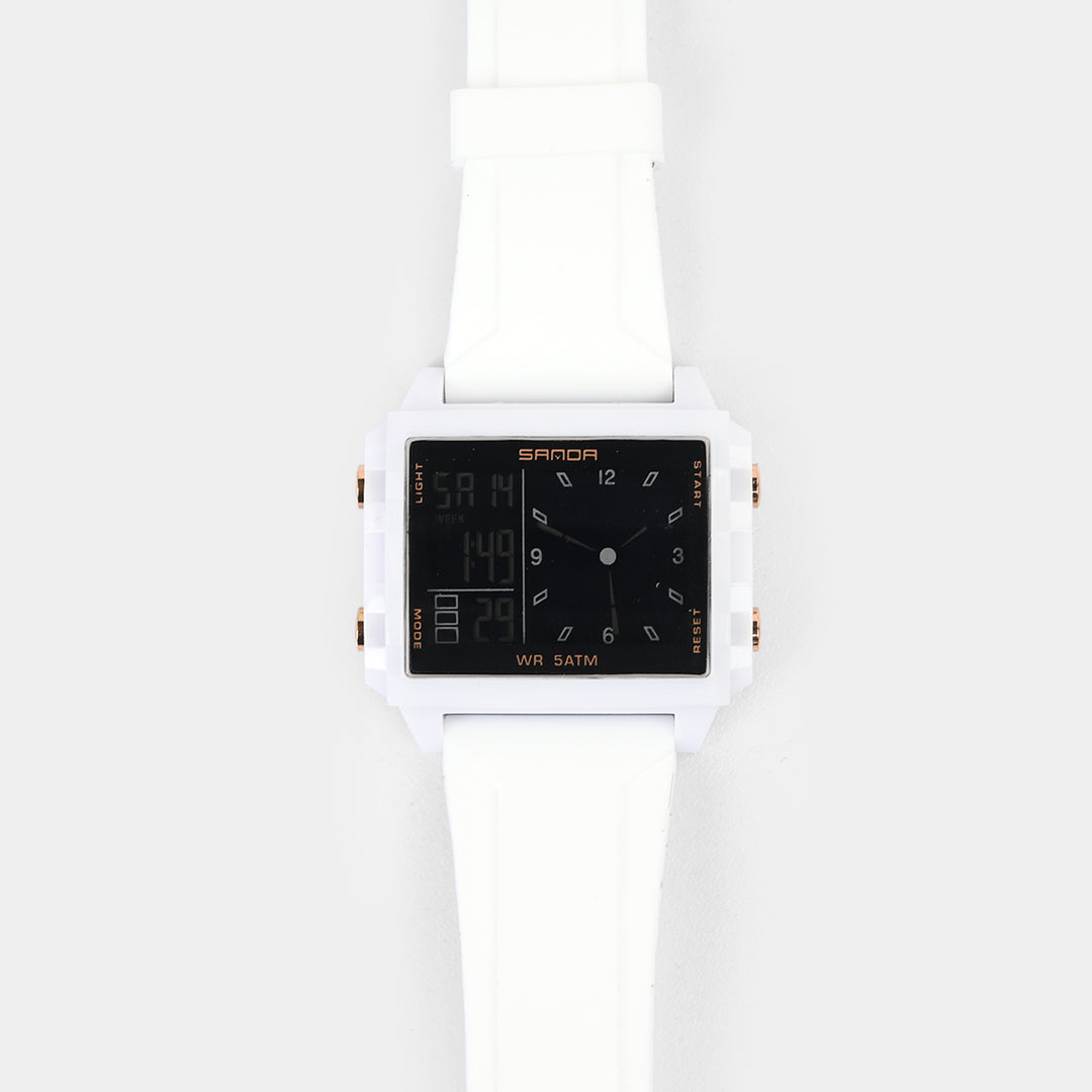 Square Dual-Display Wrist Watch