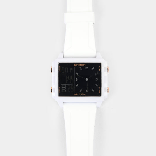 Square Dual-Display Wrist Watch