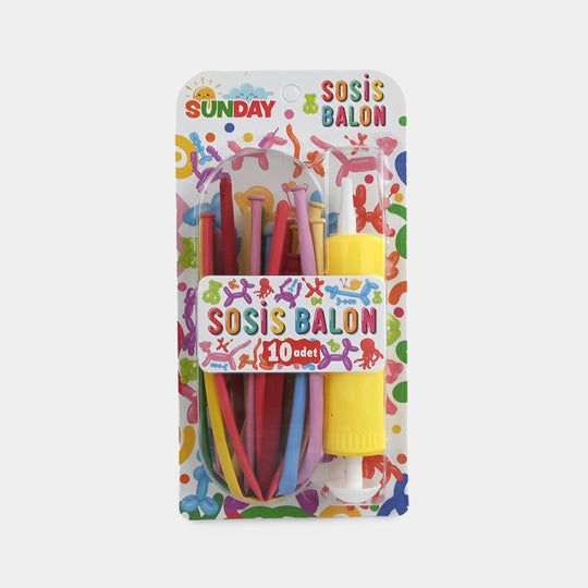 10-Piece Balloon Modeling Kit with Hand Pump