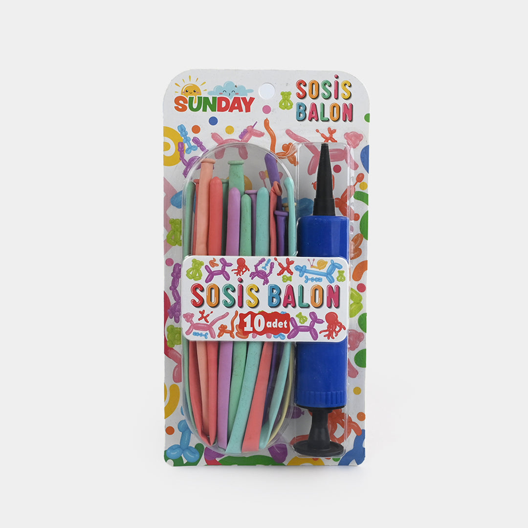 10-Piece Balloon Modeling Kit with Hand Pump
