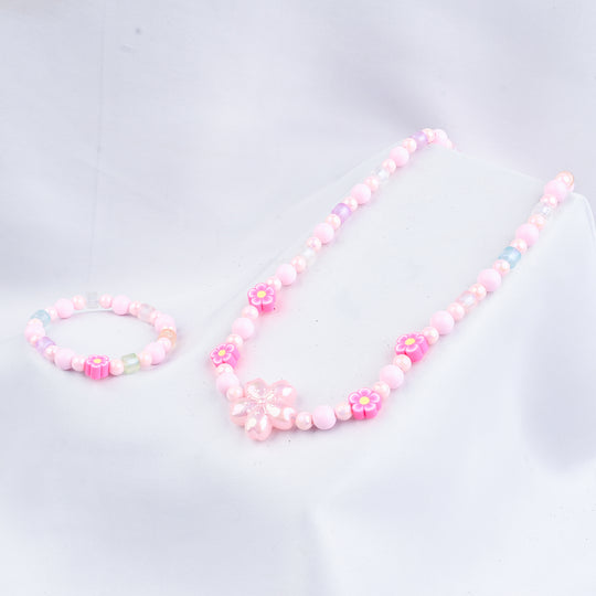 GIRLS ELEGANT BEADED NECKLACE & BRACELET