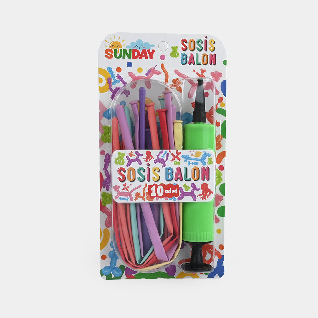 10-Piece Balloon Modeling Kit with Hand Pump