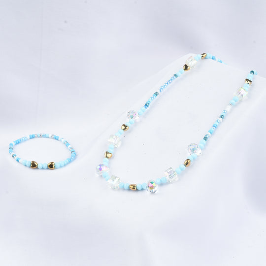 GIRLS ELEGANT BEADED NECKLACE & BRACELET