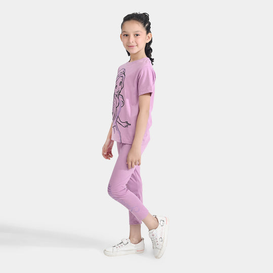 Girls Poly Cotton Jersey Night Suit