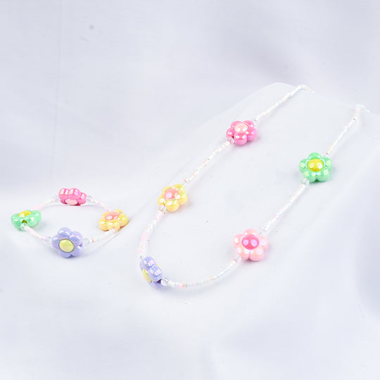 GIRLS ELEGANT BEADED NECKLACE & BRACELET