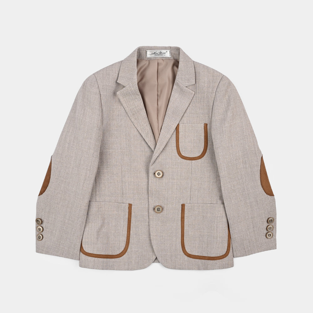 Boys Cotton, Polyester Coat Pant-BEIGE