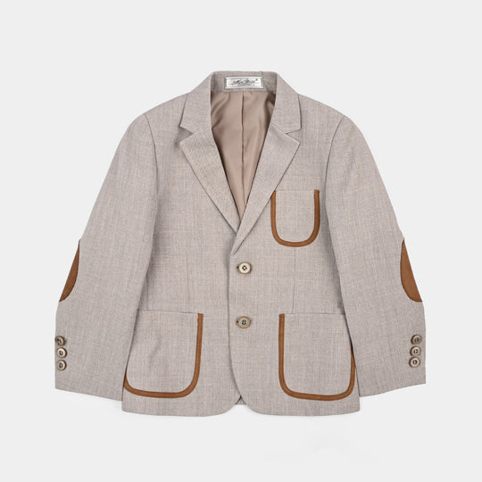 Boys Cotton, Polyester Coat Pant-BEIGE