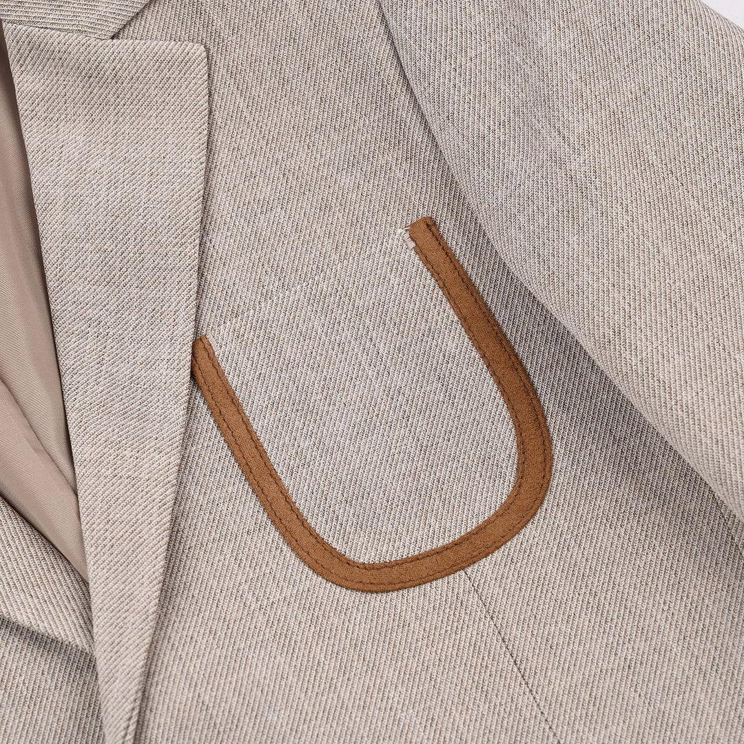 Boys Cotton, Polyester Coat Pant-BEIGE