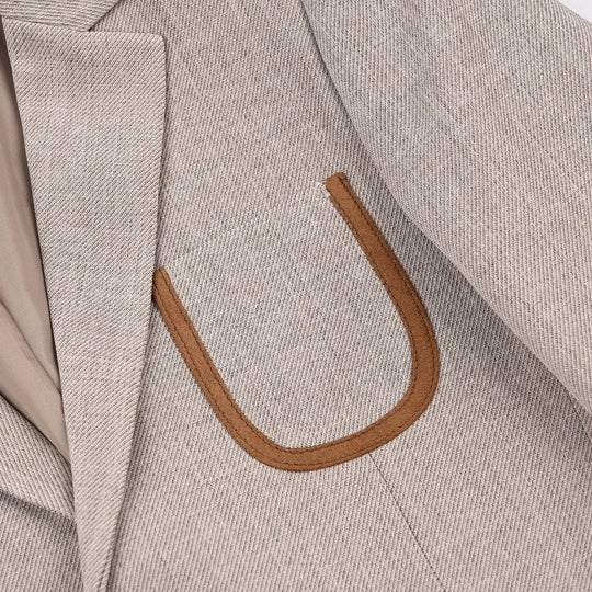 Boys Cotton, Polyester Coat Pant-BEIGE