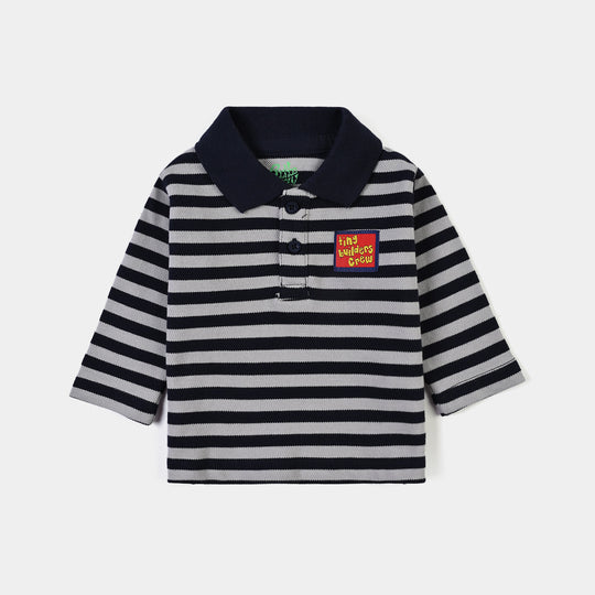 Infant Boys Cotton PK Polo F/S Tiny Builders-NAVY
