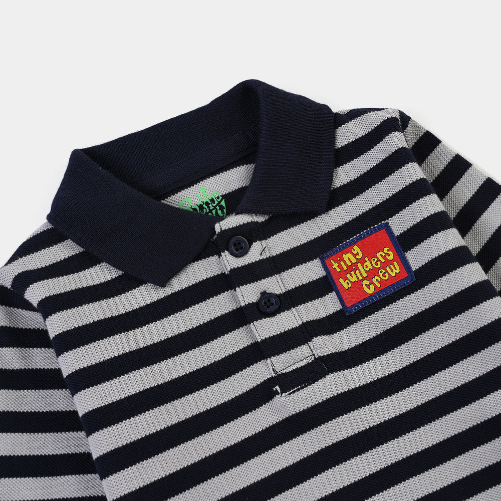 Infant Boys Cotton PK Polo F/S Tiny Builders-NAVY