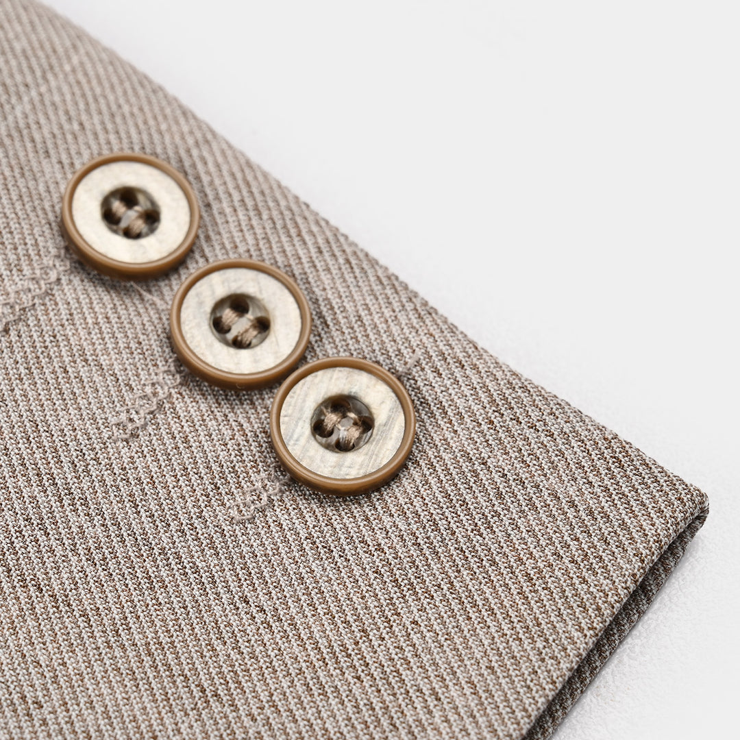 Boys Cotton, Polyester Coat Pant-BEIGE