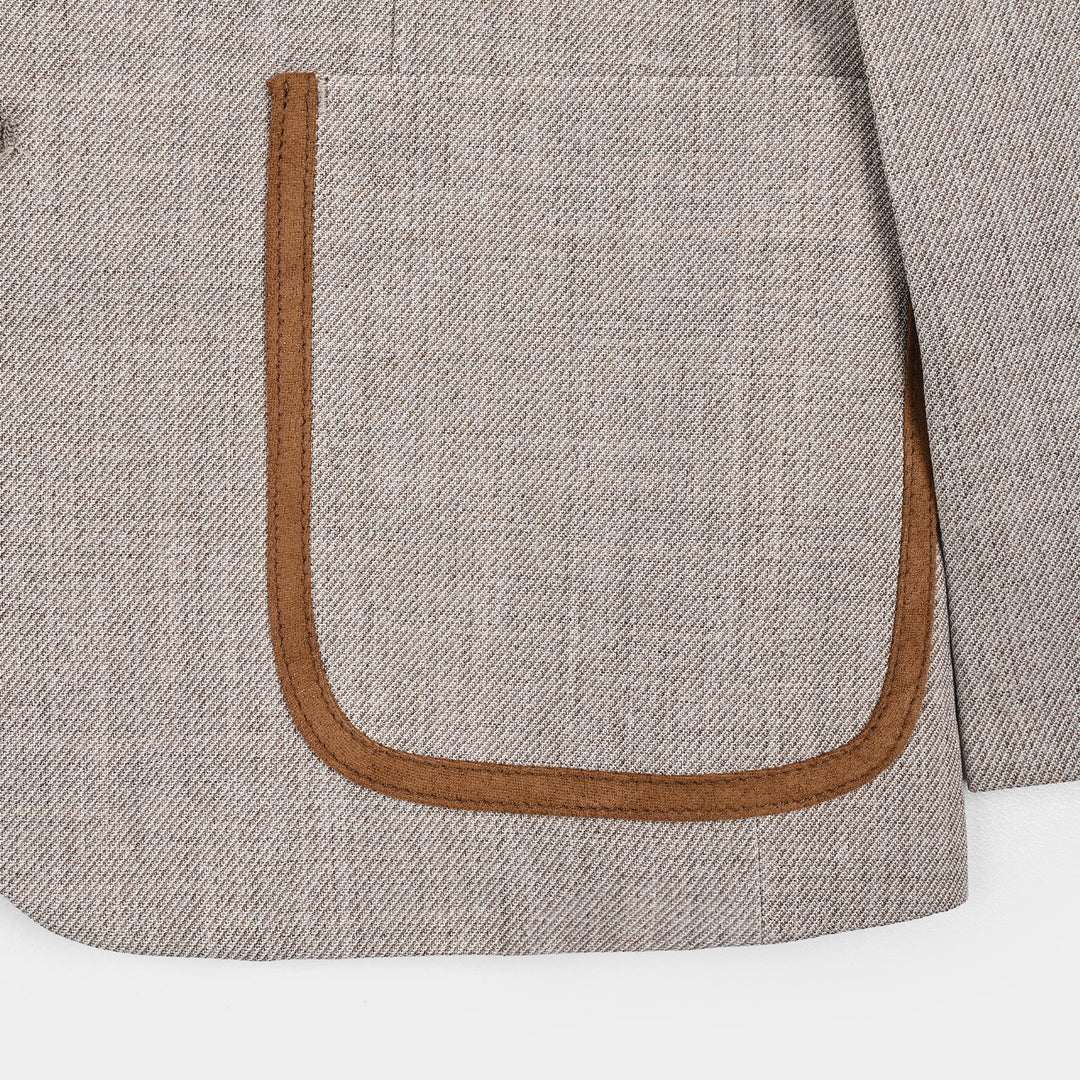 Boys Cotton, Polyester Coat Pant-BEIGE