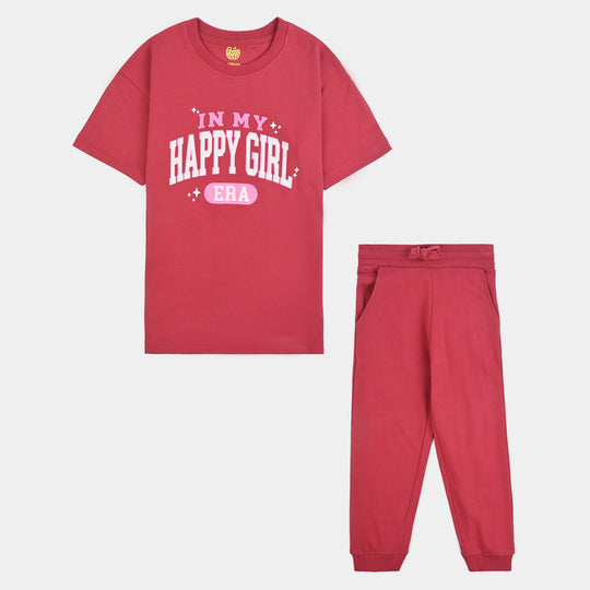 Girls Jersey/Terry 2Piece Suit Happy Girl-Rio.Red