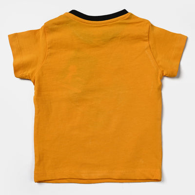 Infant Boys Cotton Terry Round Neck T-Shirt -Citrus