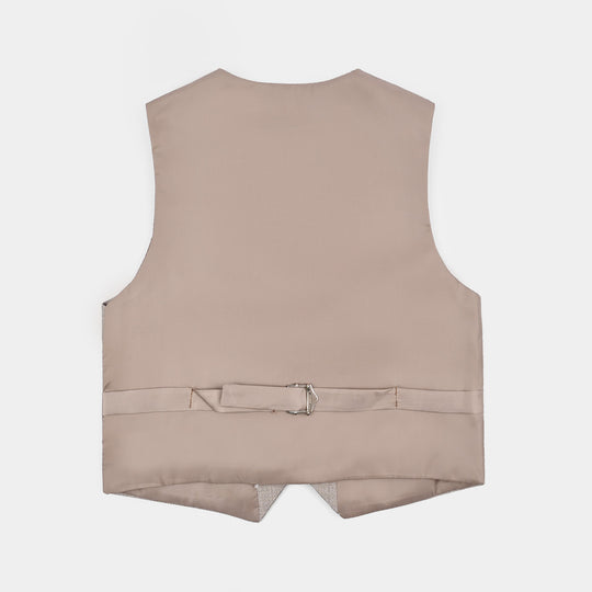 Boys Cotton, Polyester Coat Pant-BEIGE