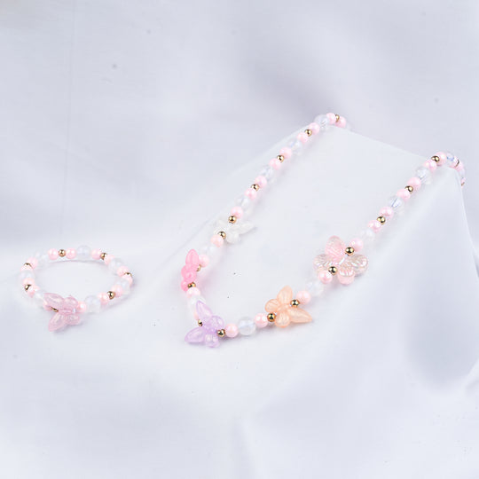 GIRLS ELEGANT BEADED NECKLACE & BRACELET