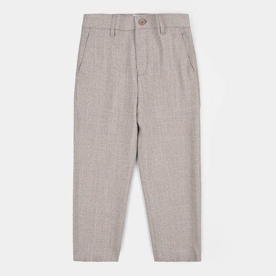 Boys Cotton, Polyester Coat Pant-BEIGE