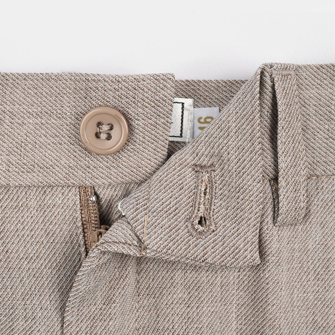 Boys Cotton, Polyester Coat Pant-BEIGE