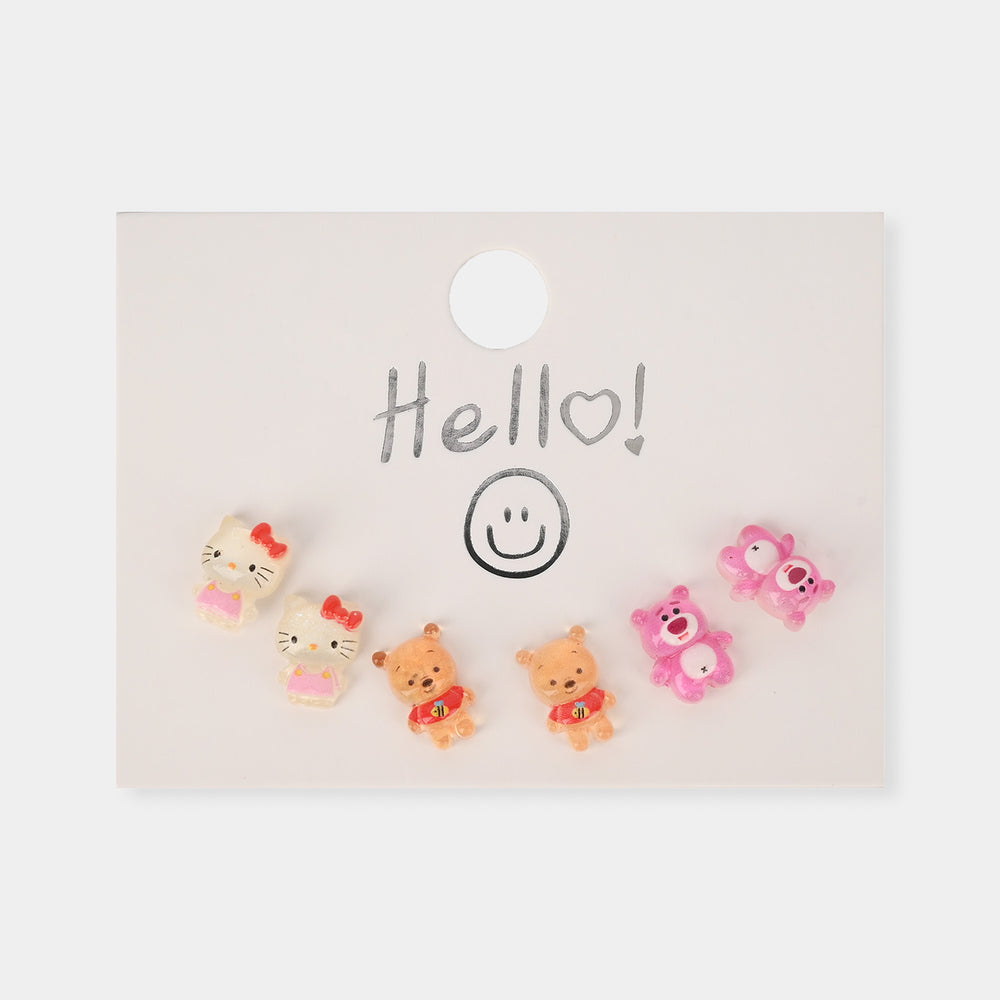 Colorful Ear Tops – Pack of 3 for Little Girls