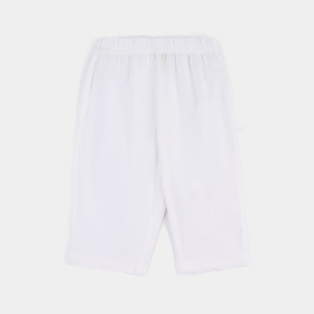 Infant Boys Cotton Poplin Kurta Pajama - White